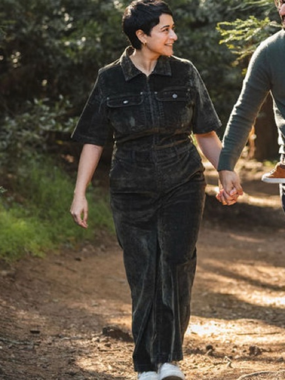 Velvet dark green jumpsuit - Picture 5 of 5